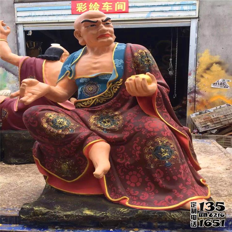 宗教廟宇玻璃鋼彩繪大型景觀十八羅漢雕塑 宗教廟宇玻璃鋼彩繪大型景觀十八羅漢雕塑