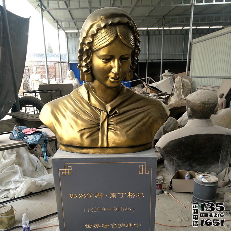 醫(yī)學(xué)院玻璃鋼仿銅胸像著名護(hù)理事業(yè)創(chuàng)始人南丁格爾雕塑 醫(yī)學(xué)院玻璃鋼仿銅胸像著名護(hù)理事業(yè)創(chuàng)始人南丁格爾雕塑