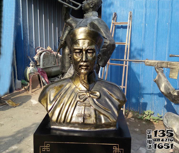 企業小區清朝名人林則徐胸像玻璃鋼仿銅雕塑 企業小區清朝名人林則徐胸像玻璃鋼仿銅雕塑