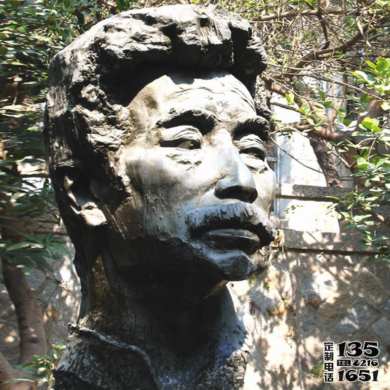 校園名人肖像玻璃鋼魯迅雕塑