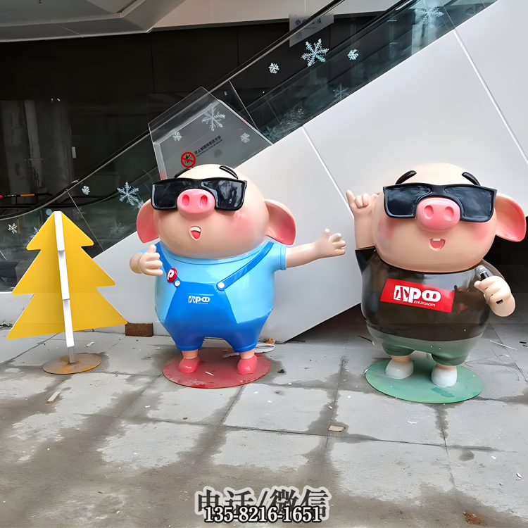 唱歌跳舞的卡通豬雕塑 唱歌跳舞的卡通豬雕塑