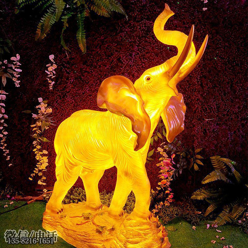 玻璃鋼大象發光動物雕塑 玻璃鋼大象發光動物雕塑