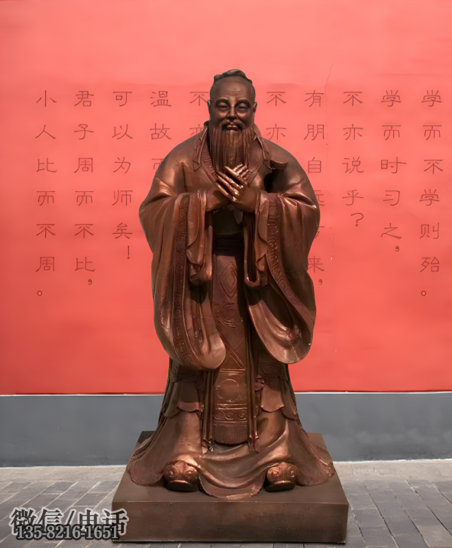 玻璃材質仿銅孔子名人雕塑 玻璃材質仿銅孔子名人雕塑